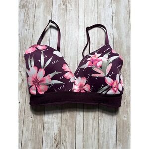 PINK Victorias Secret Purple Pink Floral Wear Everywhere Wireless Bra Size 32D